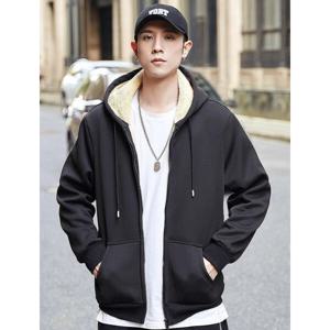 남녀공용 베이직 양털 기모 오버핏 후드 집업 데일리 무지 와이드핏 빅사이즈 후드티 (2장이상추가할인)