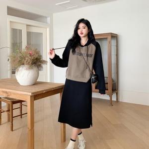여성복 세트 니트가디건 스커트 세트 빅사이즈 캐주얼 세트 정장 투피스