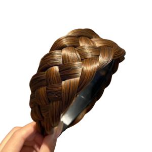 여성 넓은 가발 헤어밴드 꽈배기 머리띠