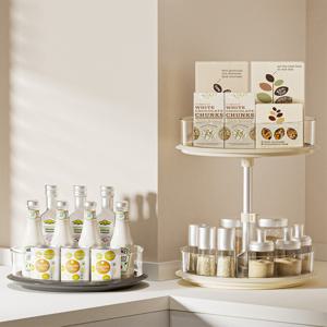 높이조절 2단선반 회전 트레이 양념통선반 주방수납 화장품정리대