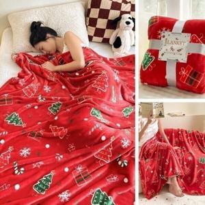 크리스마스 트렌디 데일리 소프트 극세사 방한 방풍 담요 경량 심플 어깨 무릎 이불 (2장이상추가할인)