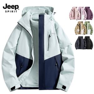 지프 JEEP SPIRIT 남녀공용 3in1 바람막이+후리스 내피세트 아웃도어 방수점퍼 바람막이 후드집업 JW55661