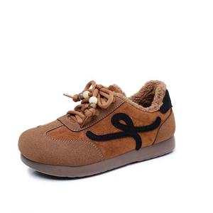 여자 가을 겨울 기모 독일군 스니커즈 운동화 플랫 털운동화 방한화