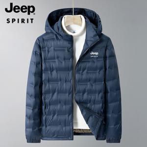JEEP SPIRIT 남자 후드 패딩 따뜻한 경량 점퍼 L-8XL
