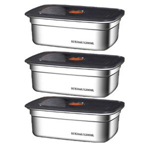 1+1+1 스텐 밀페용기 반찬통 보관요기 1200ml 1+1+1 1200ml 행사 중