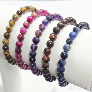 지홍 5colors 천연 호안석 원석 팔찌 6mm 행운 재물운 염주 묵주