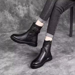 여성용 겨울 부츠 사이드 지퍼 따뜻한 부드러운 앵글부츠