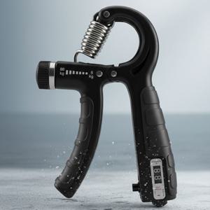 악력기 무소음 100kg 강도조절 카운터 손가락 전완근 운동 기구 블랙