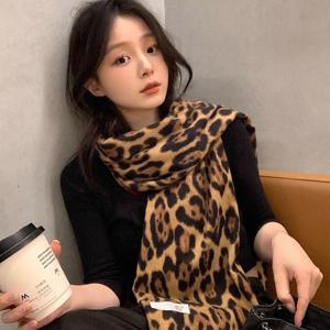 (1+1) 호피 양면 머플러 호피 레오파드 롱 목도리 숄