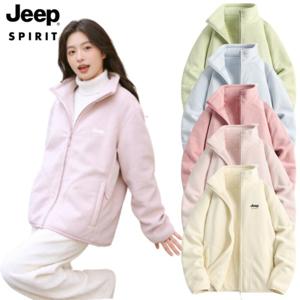 JEEP SPIRIT 여성 스탠드 칼라 보온 플리스 자켓 캐주얼 아우터