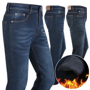 겨울 백화점용 남자 스판 기모 청바지 일자청바지 중년 청바지 JP