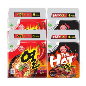 오뚜기 열라면 5개입 X 2팩 + 더핫열라면 4개입 X 2팩 (총 18입)