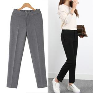 도톰한 모던 밴딩 팬츠/ 빅사이즈 S~3XL 여성 모직바지 겨울 슬랙스 정장 오피스룩 출근룩 유니폼