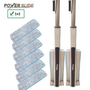 삼성웰비스 노터치 파워 슬라이드 밀대걸레 1+1세트 본체2+전용걸레6장+청소용브러쉬2