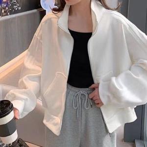 데일리 트렌디 쇼트 루즈핏 트레이닝 집업 숏 점퍼 클래식 베이직 캐주얼 하이넥 자켓 (2장이상추가할인)