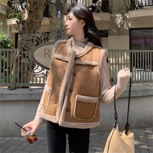 여성조끼 겨울조끼 패딩조끼 베스트 후드집업 패딩점퍼 인조 양털조끼 플리스자켓