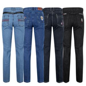 알마니아 중년 남성 남자 스판 기모 노턱 청바지