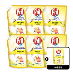 프릴 베이킹소다 퓨어레몬 1L x6개 친환경 고농축 1종 주방세제 +증정
