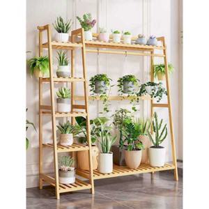 화분선반대 수납 발코니 거실 다육식물 선반 랙 원목 식물장