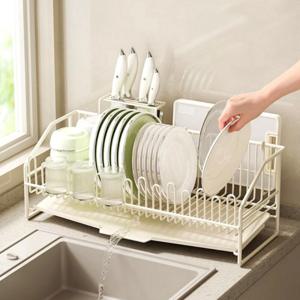자동물빠짐 슬림 식기건조대 그릇 접시정리대 싱크대선반