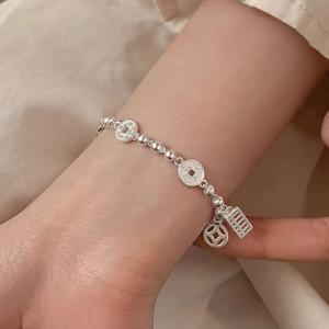 재물운을 불러오는 행운의 엽전 팔찌 S925 긍정적인 기운과