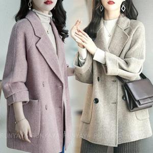 카라넥 모직 코트 여성 하프코트 빅사이즈 재킷 정장코트 가을 겨울 트렌치 코트 겨울 상의