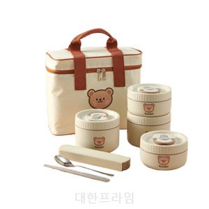 보온 도시락 도시락통 수능 죽통 스텐 반찬통 보온통 유치원 소풍 직장인 이유식 남편 수저 세트 아이 3종