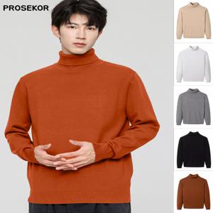 남성 기모 도톰 니트 하이넥풀오버 반목 카디건 두껍게 하다 기모 풀오버 멀티 모던