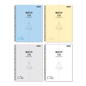 5000 2분할 수학연습장  B5 130매  5권 (2분할무선내지) / 칼라랜덤 최신제조 당일배송