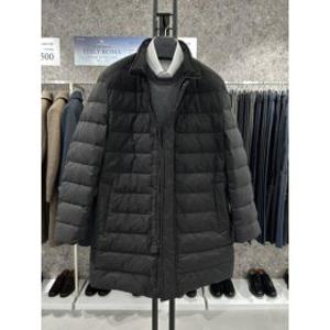 남성 블랙 경량 구스패딩 코트 비지니스 다운 점퍼 코트