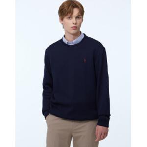 24FW 스테디셀러 네이비 짜임 면 맨투맨티셔츠 WHTS4D346N2