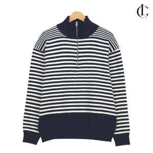 엘케이트 여자 니트 긴팔티 루즈핏 하이넥 반집업 단가라 니트티 LYM002