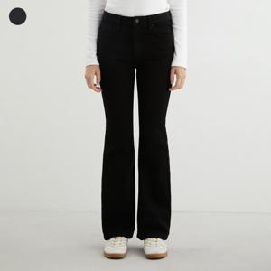 [게스(진)]여성 이중지 블랙 플레어붓컷(YP4D9197)