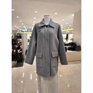 [에이비에프지]카라넥 일자핏 핸드메이드 모직 반코트 AGNZ4NC03J