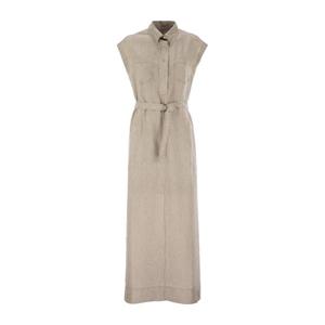 브루넬로쿠치넬리 샤이니 칼라 린넨 원피스 MM633AHA92 C200