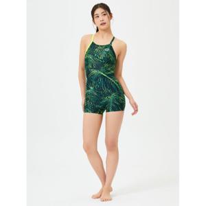 [아레나] 다크포레스트 2부 반신 드롭백 여성 수영복 A4FL1LH24GRN