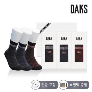 닥스양말 신사 면후다 중목 탑포인트사각 3족세트 DK25805