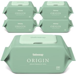 베베숲 오리진 물티슈 100매 캡 5팩