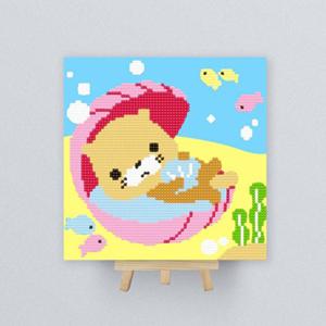 보석십자수 명화 풍경 바다 귀여운수달 20x20