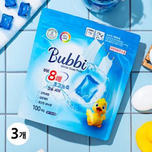 부비 올인원 초고농축 캡슐세제 비누향 8g 100개입 x 3개
