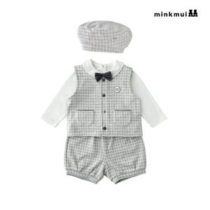[밍크뮤]GR 체크베레모.베스트SET상하복 36112-611-02.80301 출산백일돌선물