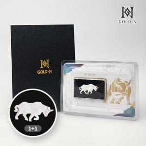 골드앤 황소 디자인 실버바 3.75g [1 + 1][2개 구성/개별포장]