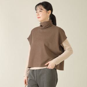 애비뉴투지 엄마옷 터들 폴라 망토 루즈핏 가을 겨울 반팔 숏 조끼 V12519