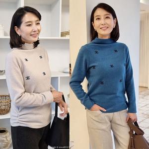 [쉬즈마담]T57478 샤 포근 입체패턴 허리셔링 폴라티 50대엄마옷