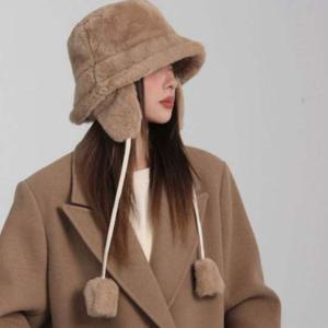 여성 겨울 페이크퍼 귀달이 털모자 귀도리 탈부착지퍼