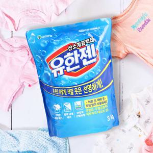 유한젠 산소계 표백제 세탁 가루 분말 3kg x2개