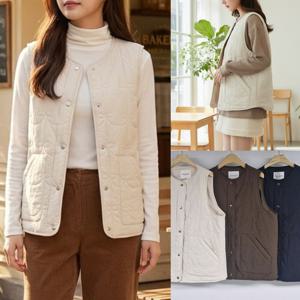 나야홍 / 위쉬몰 SM 리본끈패턴누빔조끼(V915H512) 빅사이즈