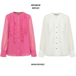 [미니멈]MD 라운드넥 프릴 쉬폰 블라우스  MD MXAAWB2100_CJ