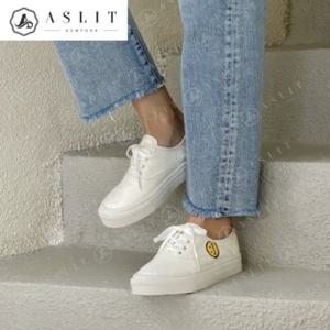 [애슬릿] 여성 스마일 통굽 화이트 스니커즈 운동화