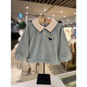 [블루독베이비] 25 FW(민트)카라 벨로아 스웨트셔츠(45C1433405)유아 아가옷 백일 돌 조카 선물 티셔츠 (45